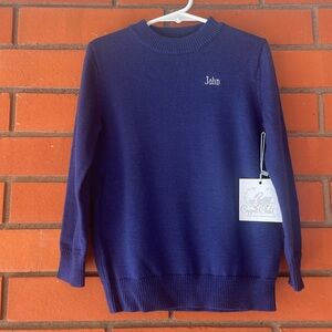 NWT CYGNET CHILD Boys Navy Blue Long Sleeve Embroidered Sweater Size 5T JOHN